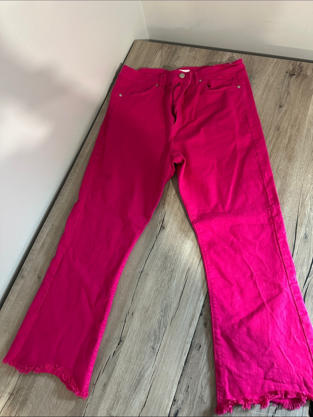 LOFT Bright Fuchsia Flare Jeans